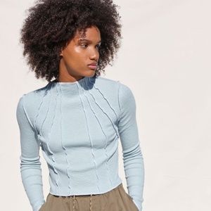 BDG Sunray Seamed Mock Neck Top